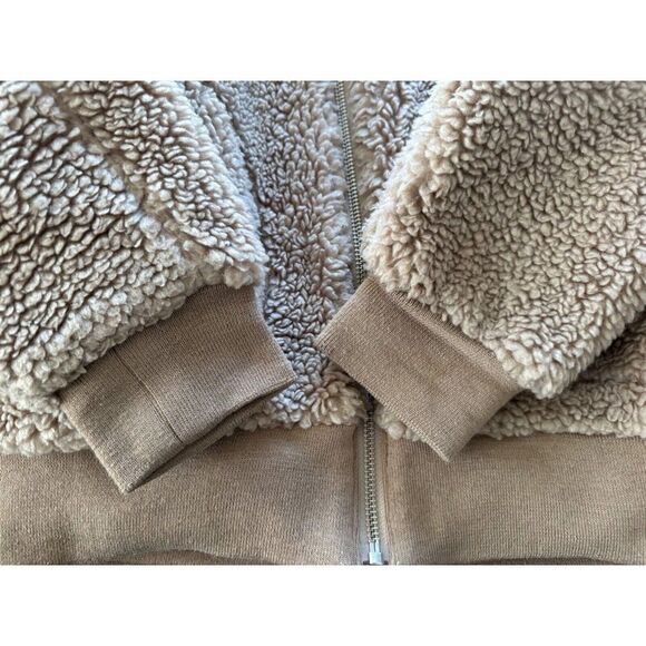 Aritzia Wilfred Free The Teddy Jacket Zip Up Sherpa in Tan Small Oversized - Picture 6 of 12